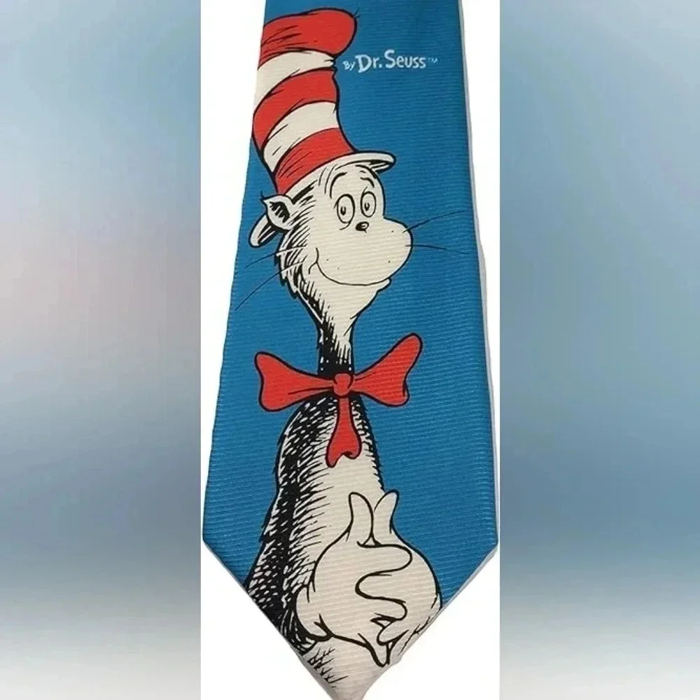 Dr Seuss Cat In The Hat  Polyester Neck Tie 3.5 inch Wide‎ 62 inch Long